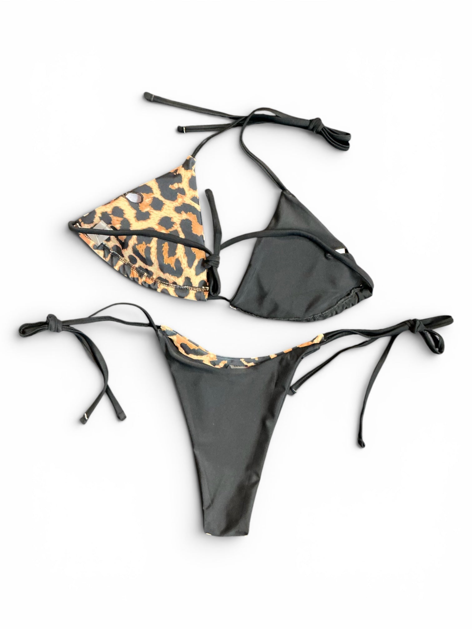 Women's Black Cheetah Bikini